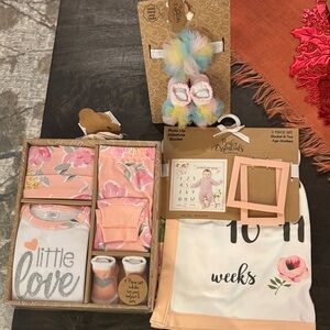 Baby Essentials Coral and Cream Floral Set